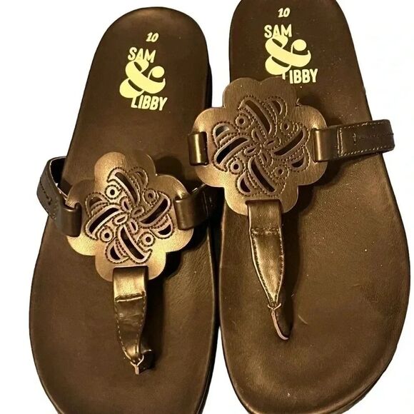 Sam & Libby Alexandra Thong Flip Flop Women's Size 10 black - Picture 2 of 4